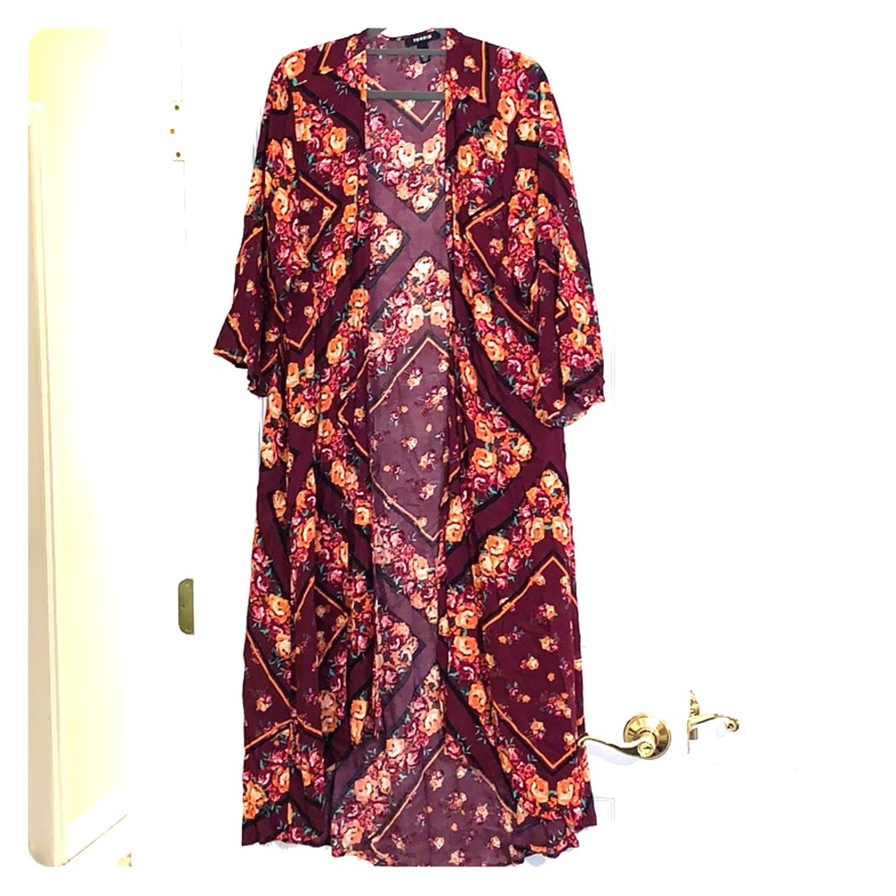 Torrid Floral Longline Kimono Size 00/0